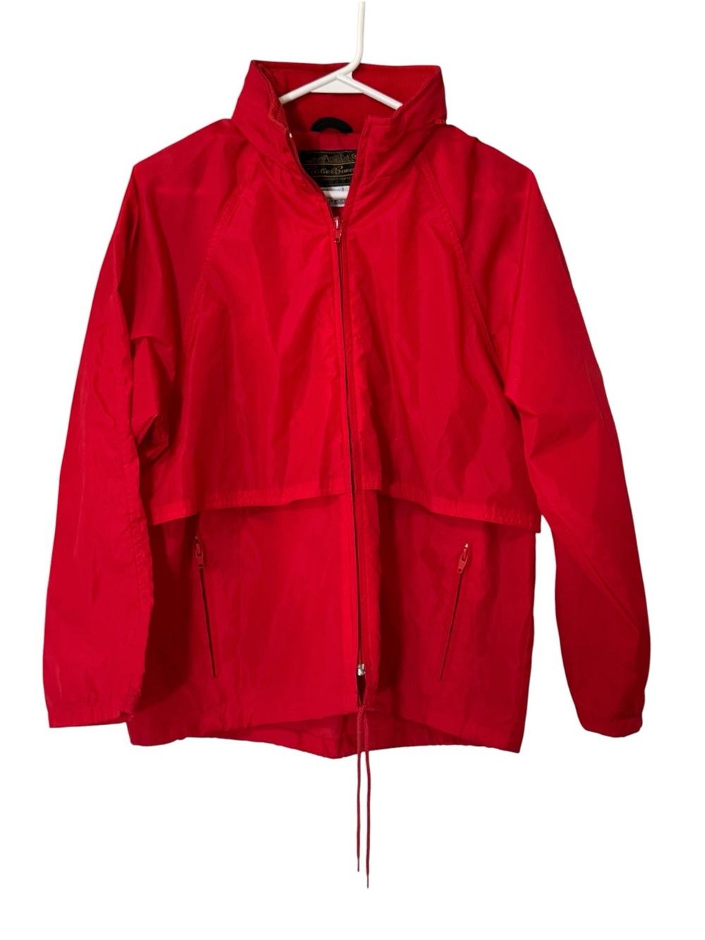 Eddie Bauer Nylon Windbreaker Cropped Full Zip Jacket Size Small 90’s Red VTG